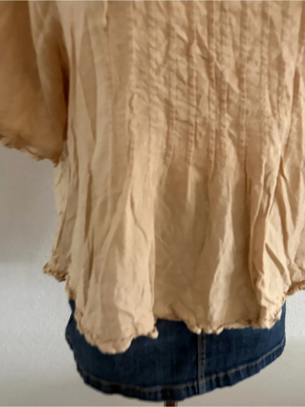 Free People Beige flowy Peasant Top